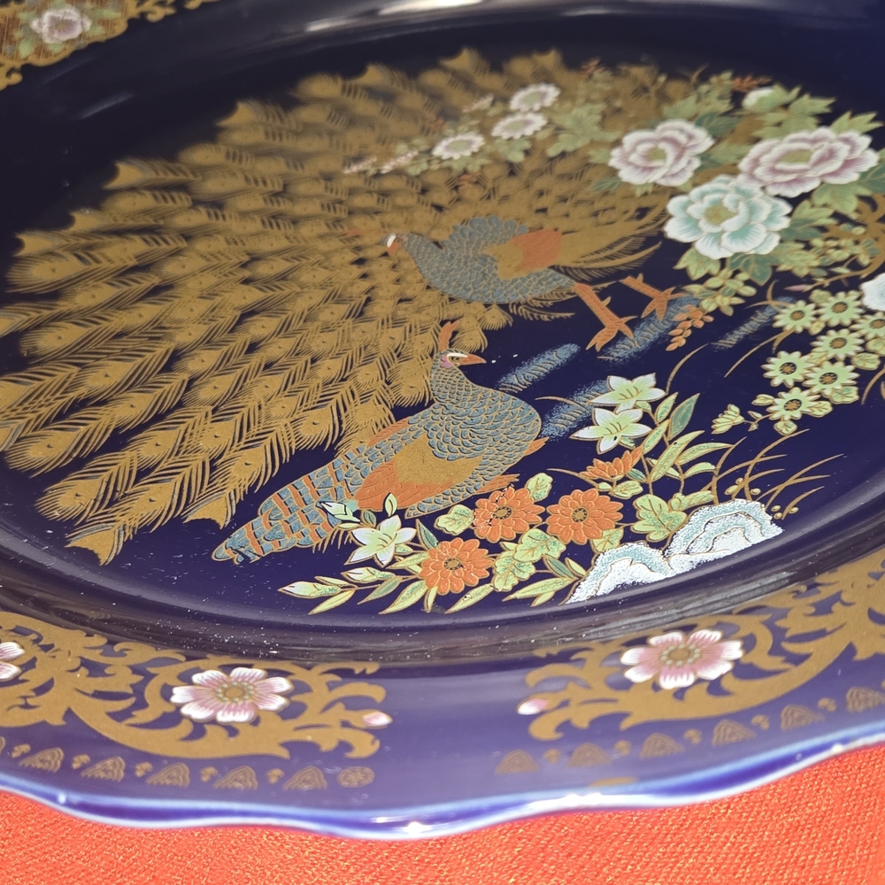 VINTAGE & AUTHENTIC HAND-PAINTED MOROCCAN TAOUS XL PLATE 1974 LIKE-NEW